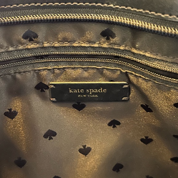 kate spade Black Leather Tote with Gold Logo - Picture 5 of 7